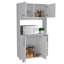 Ensemble 95 garde-manger, quatre pieds, armoire à deux portes, trois tablettes - blanc-968200339