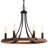 6-Light Rustic Wagon Wheel Chandelier For Dining Room Chandelier