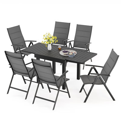 Barkee Rectangular 6 - Person 31.5" Long Aluminum Dining Set