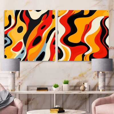 Cohbath - Ensemble de 2 verres muraux abstraits géométriques en acrylique