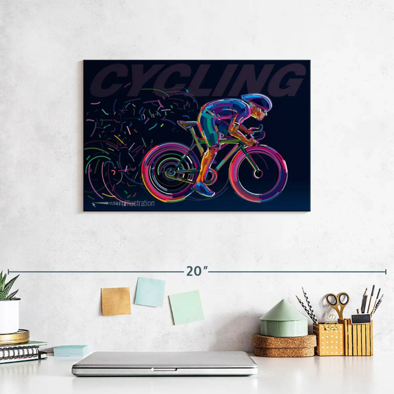 Sireci Abstract Cycling, 8" H x 12" W