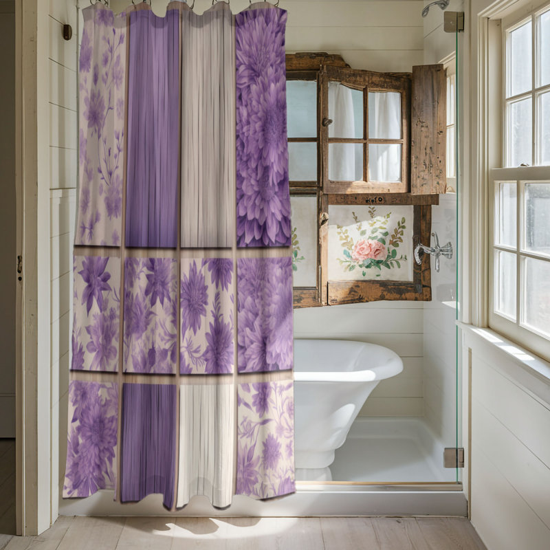 Lavande Hues - Rideau de douche Premium, H 74 po x l 71 po