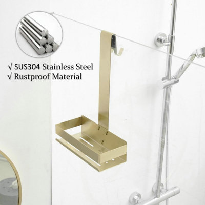 Over-the-Door Stainless Steel Shower Caddy