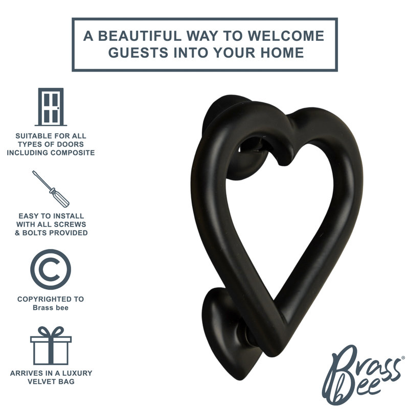 Black Heart Door Knocker, Black