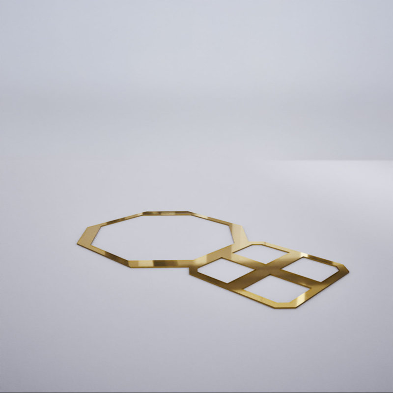 Panneaux muraux décoratifs en acrylique Johnston, moyen, l 25 3/4 po x H 15 3/8 po x T 1/8 po Johnston, Miroir doré