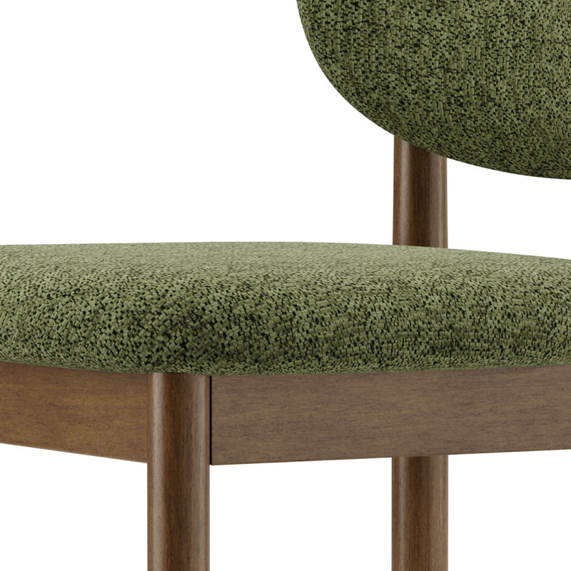 Chaise d'appoint rembourrée en bois massif, Vert