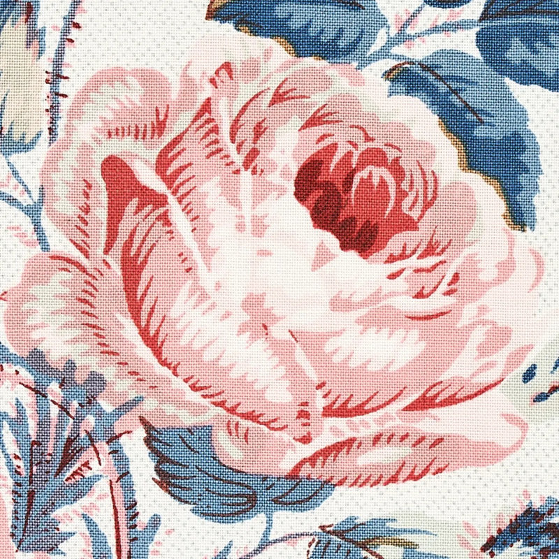 Loudon Rose Fabric, Rose/Blue