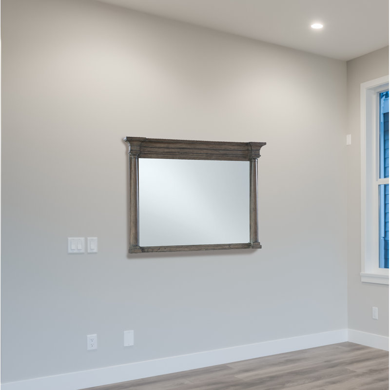 Hadik Wood Flat Wall Mirror