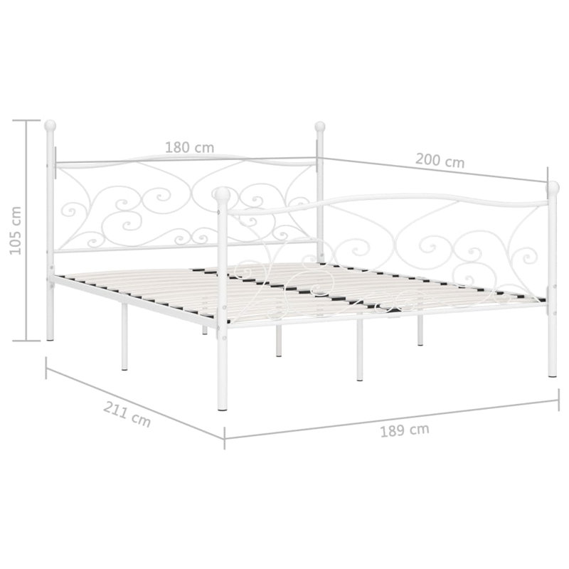 Andreas Solid Wood Bed, white, Super King (6')