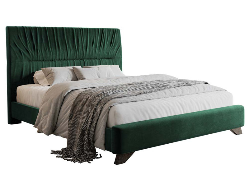 Atworth Upholstered Bed, 160 x 200 cm, Green