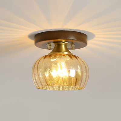 Clear Ribber Glass Ceiling Lamp