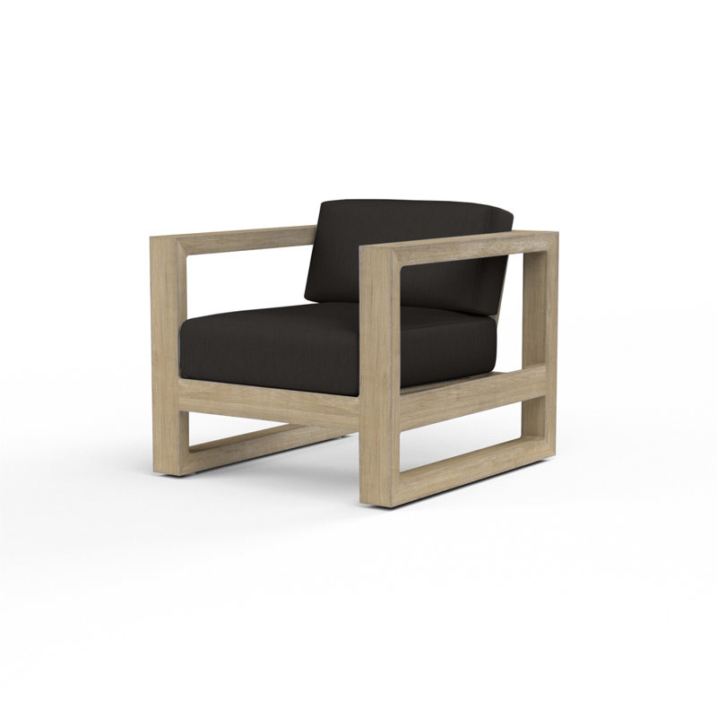 Vienna Premium Teak Outdoor Lounge Chair, Spectrum Carbon Sunbrella® Plainweave