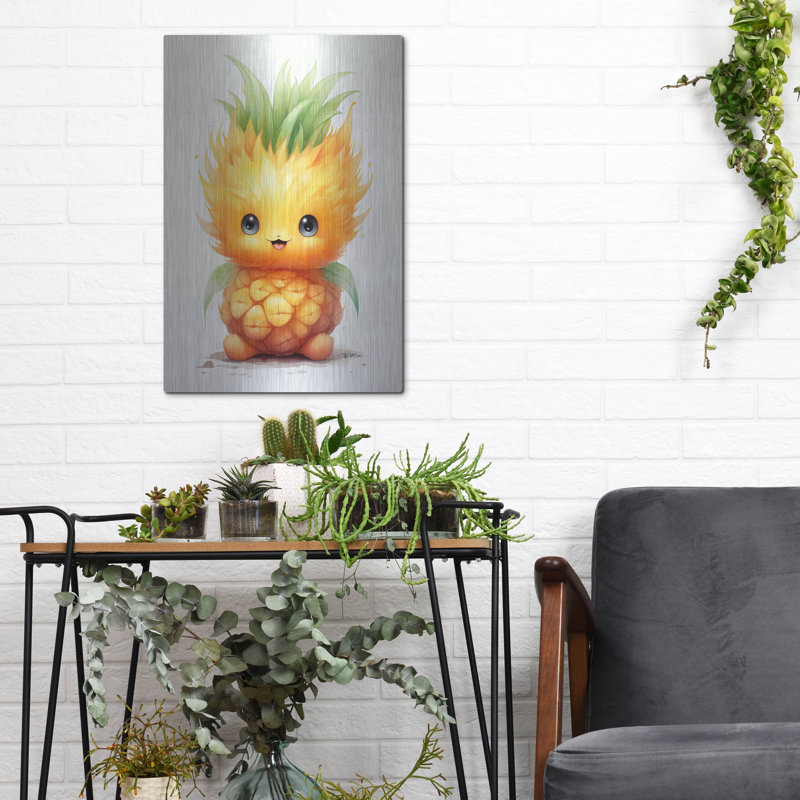 Art mural en métal luxueux «Cut Fruit Monster 4» par Momart, H 16 po x l 12 po
