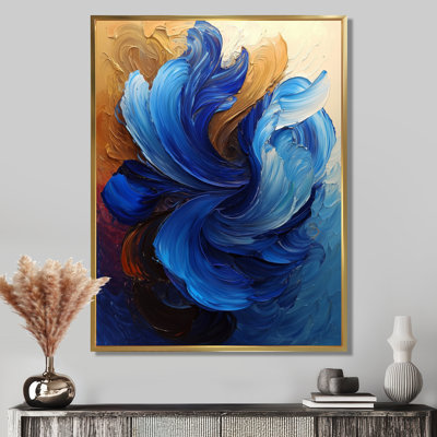 Odeen Modern Abstracy Waves Golden Harmony II - Vagues, impressions encadrées