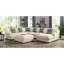 Carré beige de style contemporain recouvert de tissu chenille, couche supérieure en mousse à mémoire de forme, pieds fuselés en bois massif, taille de 42 pouces, hauteur 21, construction modulaire avec couche