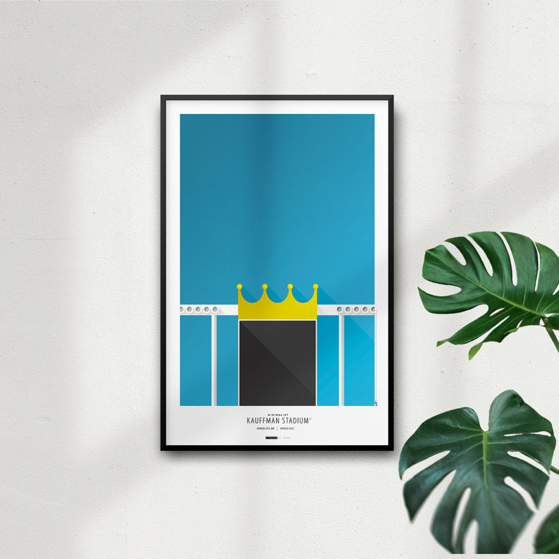 «Minimalist Kauffman Stadium» par S. Preston, reproduction d'art graphique sur papier sans cadre