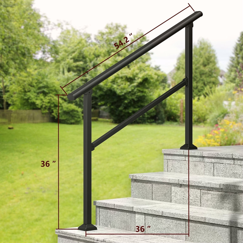 Rampes à main pour les marches extérieures, paquet de 2 à 4 rampes, H 36 po x l 54,2 po x P 36 po