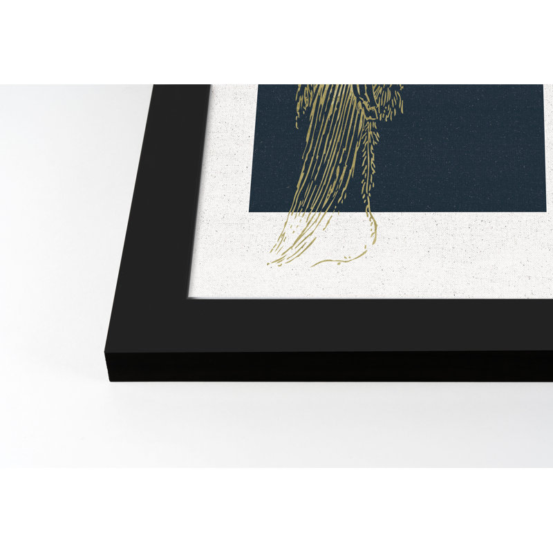 " Gold Line Art Peacock 2 "