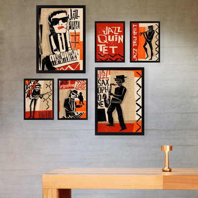 Elegant Decorative MDF Painting Set (6 Pieces), 4 x 9.4 x 11.4 inches & 4 x 17.3 inches | 100% MDF with 0.8-inch Thickness & 100% Plastic Frame | Perfect for Home Décor, Living Room & Office Art Display