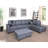 Gunnar 3-Piece Sectional – Fabric Sofa Set with Soft-Touch Upholstery & Storage Ottoman-31864976