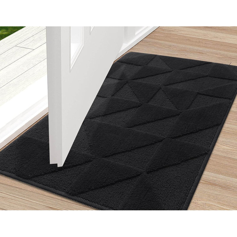 Door Mats Indoor, Machine Washable, 80 cm W x 120 cm L, Black