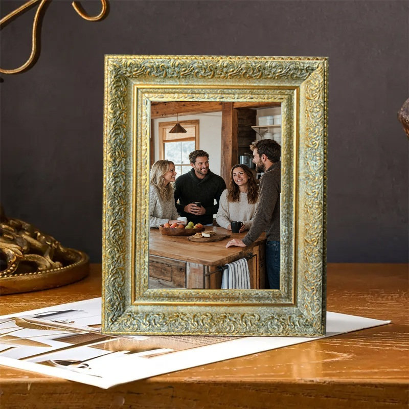 Cadre 3 pièces doré antique antique pour photos de 11 po x 14 po et affichage de photos de tous les jours, Or antique, 3