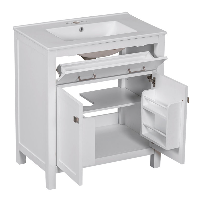 Meuble-lavabo de 30 pouces avec lavabo, Blanc