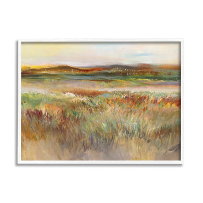 Paysage de prairie vue de la nature, estampe numérique par K. Nari