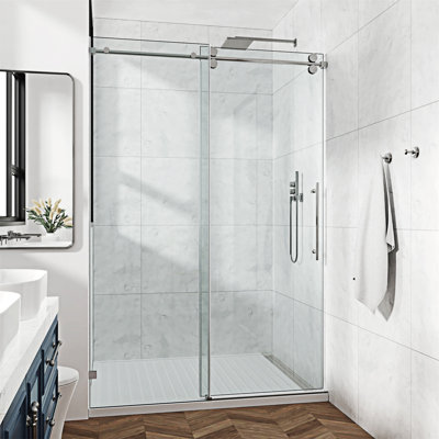 Porte de douche fixe et coulissante