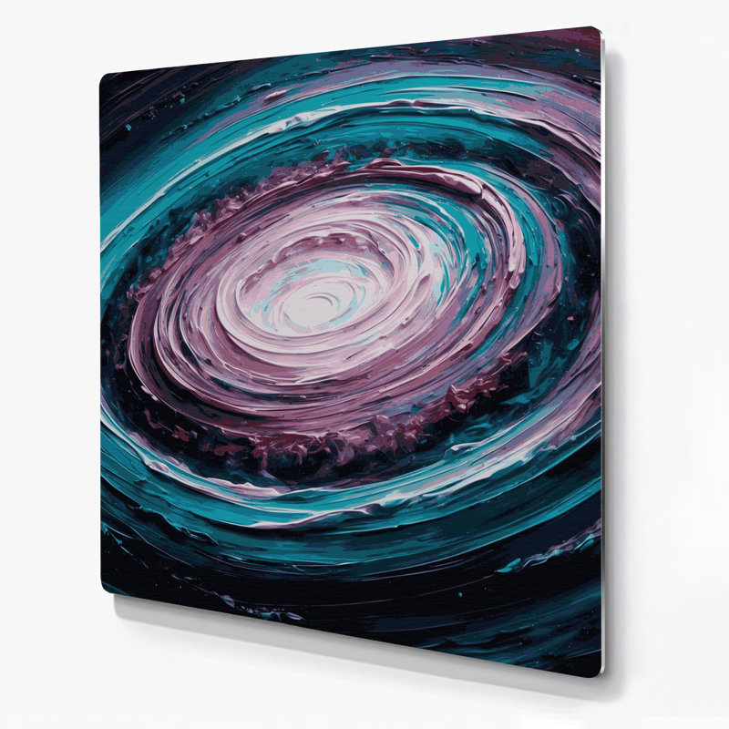 Space Ring Nebula Gray Metal Wall Art, 16" H x 16" W