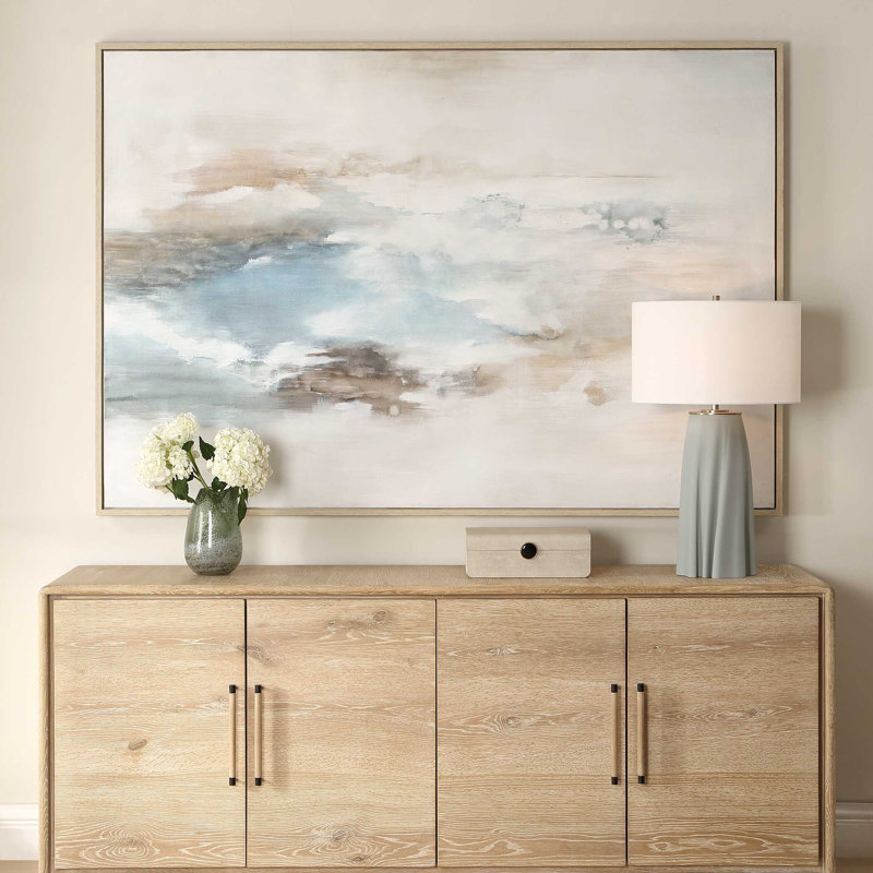 «Uttermost Chassing», art sur toile bleu côtier