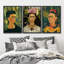 "Célèbre œuvre d'art", "Autoportrait floral" par Frida Khalo, reproduction d'art encadrée sur toile, 3 pièces-91874746-91874749