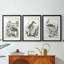 Linocut Style Seabird I - Impression personnalisée de qualité supérieure avec cadre mat - 3 pièces-639978616-639978622