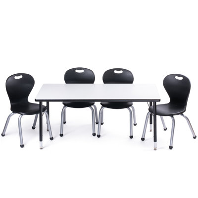 Ensemble de table et de chaises - Chaise 14 po ZUUL - Table 24 x 48 - Pieds larges