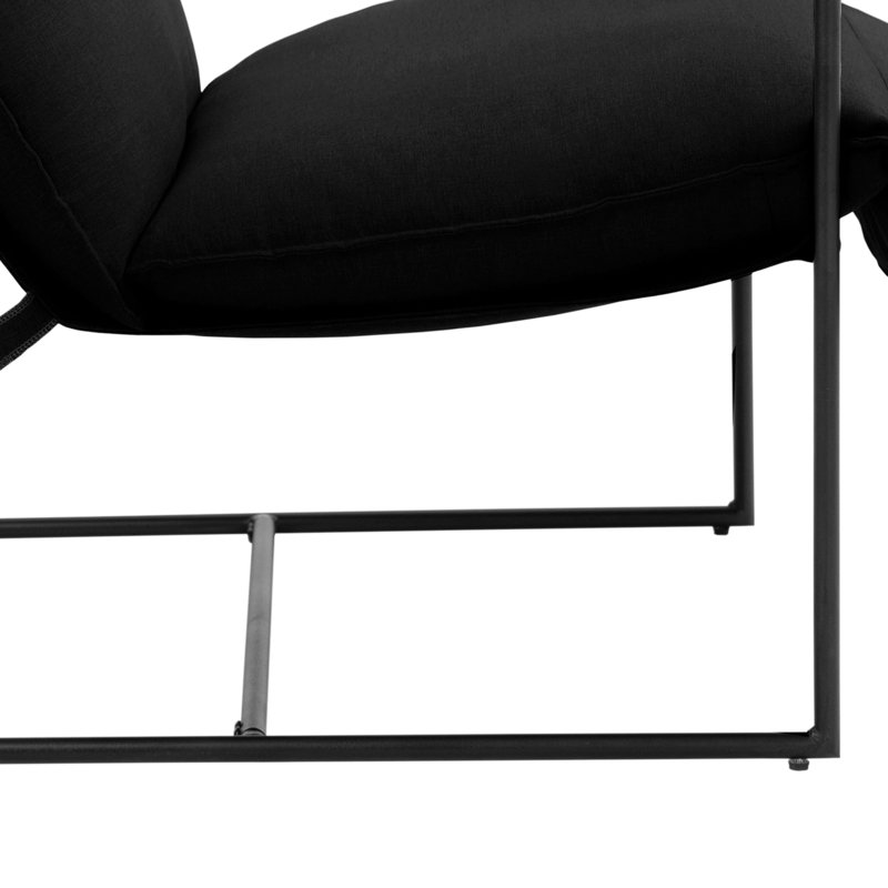 Finnigan 78.2Cm Wide Armchair, Black Polyester Blend/Fabric