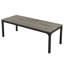 Bureau d'ordinateur rectangulaire avec plateau en grain de bois gris et base en métal noir pour un espace de travail à domicile-1988799237
