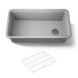 Cairn® 33-1/2" x 18-5/16" x 9-1/2" Under-Mount Single-Bowl Kitchen Sink with Basin Rack