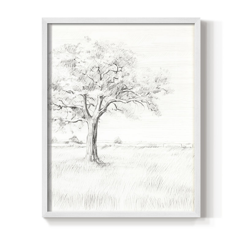 Croquis rétro X, reproduction encadrée - bois massif, H 15 po x l 12 po, Blanc