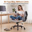 Chaise de bureau à pieds croisés Criss avec accoudoirs et roues réglables, chaise de bureau large avec coussin de dossier rabattable