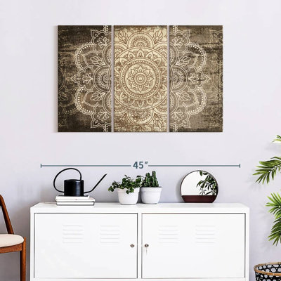 Ensemble de 3 pièces mandala sur toile