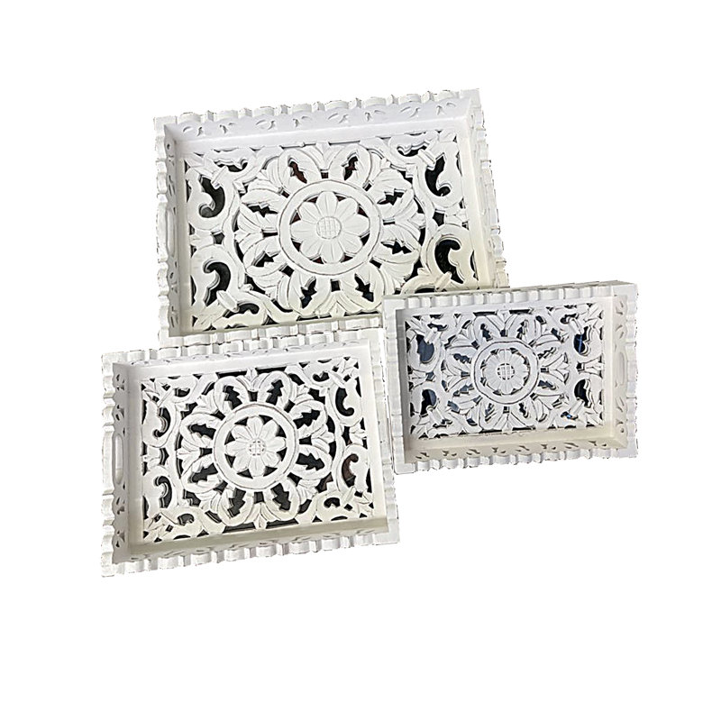 Solid Wood Tray - Set of 3