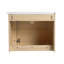60'' Wall-Mounted Bathroom Vanity With Ceramic Sink And Storage Shelves & 2-Soft-Close Door