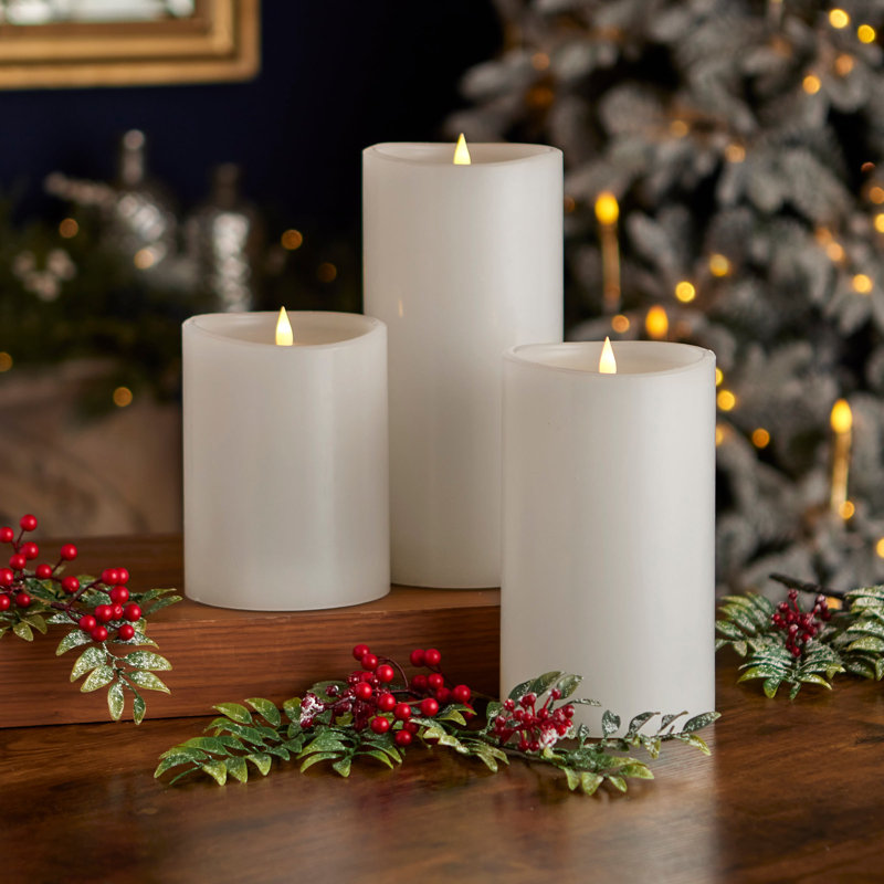 Bougie sans flamme Classic Motion, 11 po x 5 po, 3, Blanc