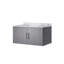 Meuble-lavabo gris foncé l 36 po x P 22 po avec plateau en marbre de Carrare-615414945-615414947