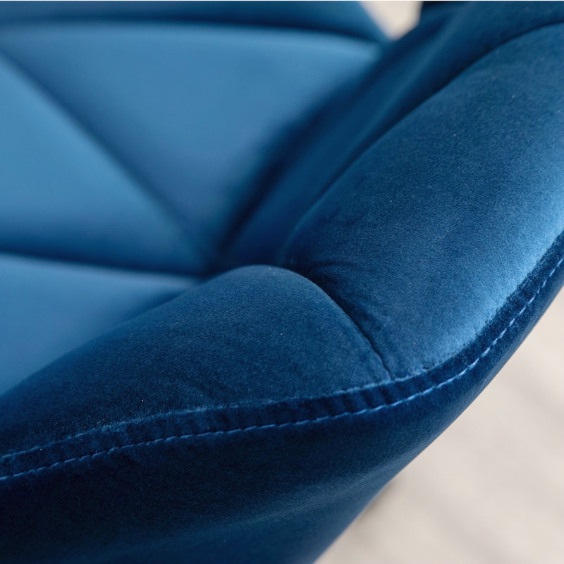 Chaise de bureau pivotante et capitonnée, Bleu