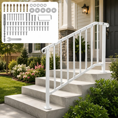 Handrails for Outdoor Steps, 3 Step Stair Hand Rail Kit