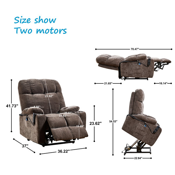 Latitude Run® Reclining Heated Massage Chair with Swivel and