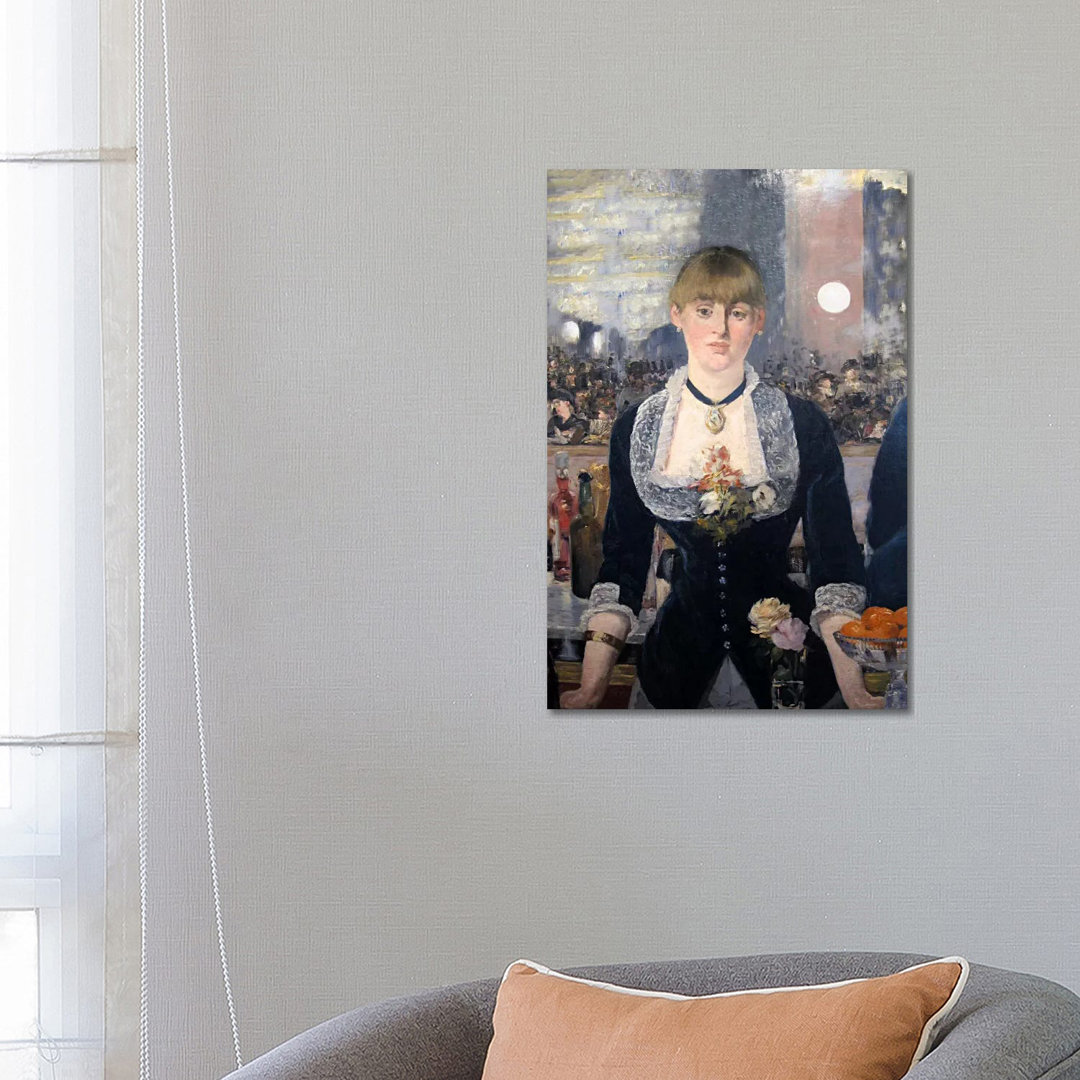 A Bar At The Folies Bergere by Edouard Manet - Wrapped Canvas Painting