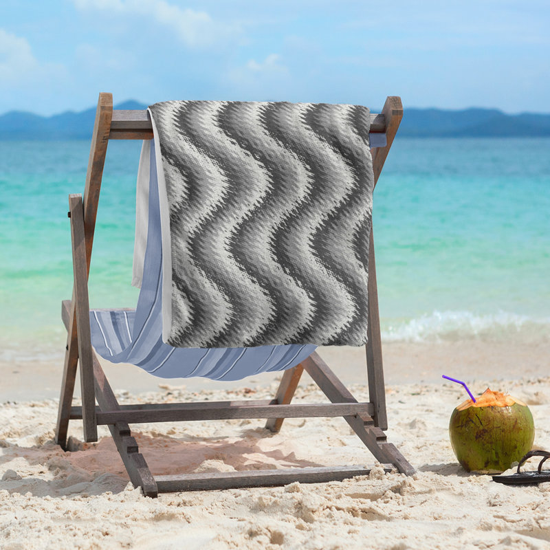 Katelyn Elizabeth Beach Towel, Black/White