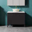 Meuble-lavabo autoportant moderne 30 po avec lavabo en céramique TURIO, comptoir en pierre frittée blanc de Carrare, armoire de rangement à fermeture en douceur, finition noire-1199758447